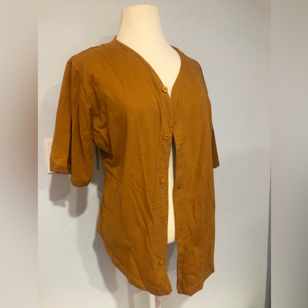 Mustard cardigan, button up love the style. From urban outfitters